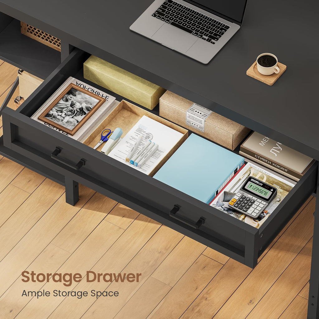 40" Farmhouse Small Desk with Drawers L331337