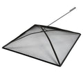 32In Square Heavy Duty Fire Pit Screen Cover with Handle and Poker Black Q9022