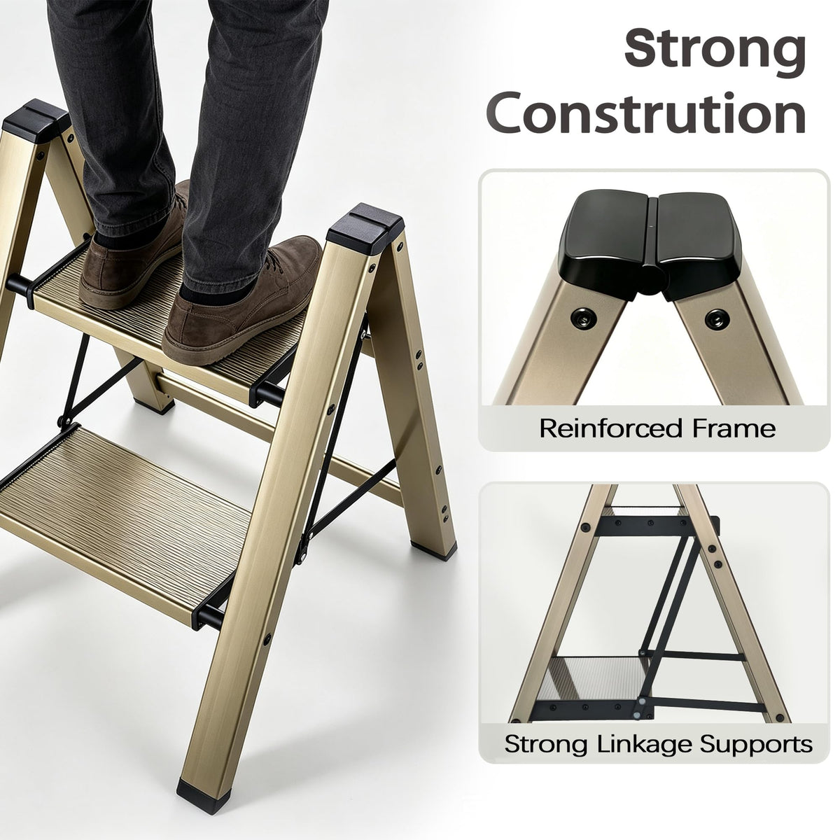 Foldable Aluminum Step Stool J1656