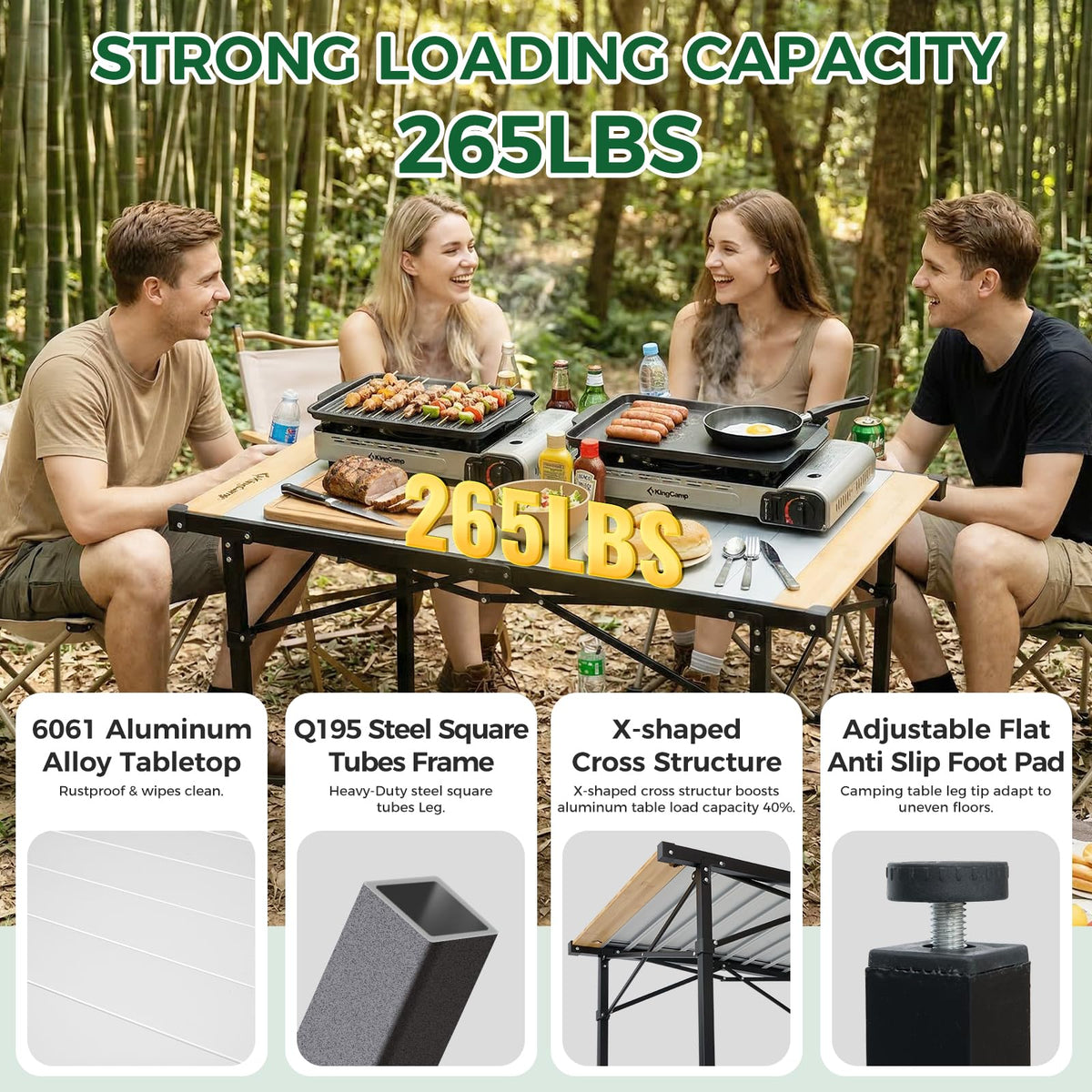 Bamboo Aluminum Camping Table O5040