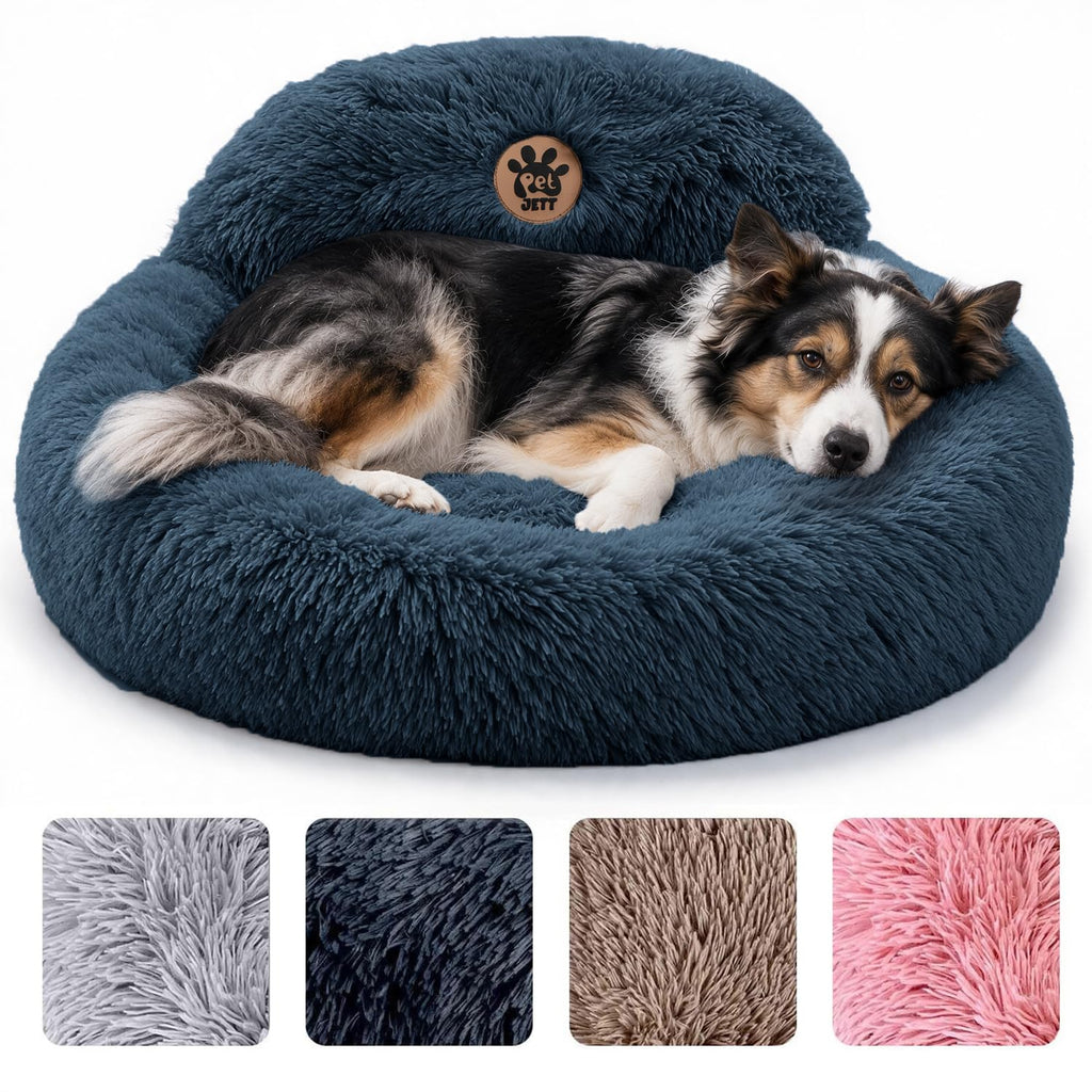Medium Size Washable Anti-Slip Fluffy Plush Round Dog Bed U672852