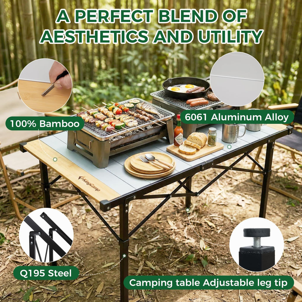 Bamboo Aluminum Camping Table O5040