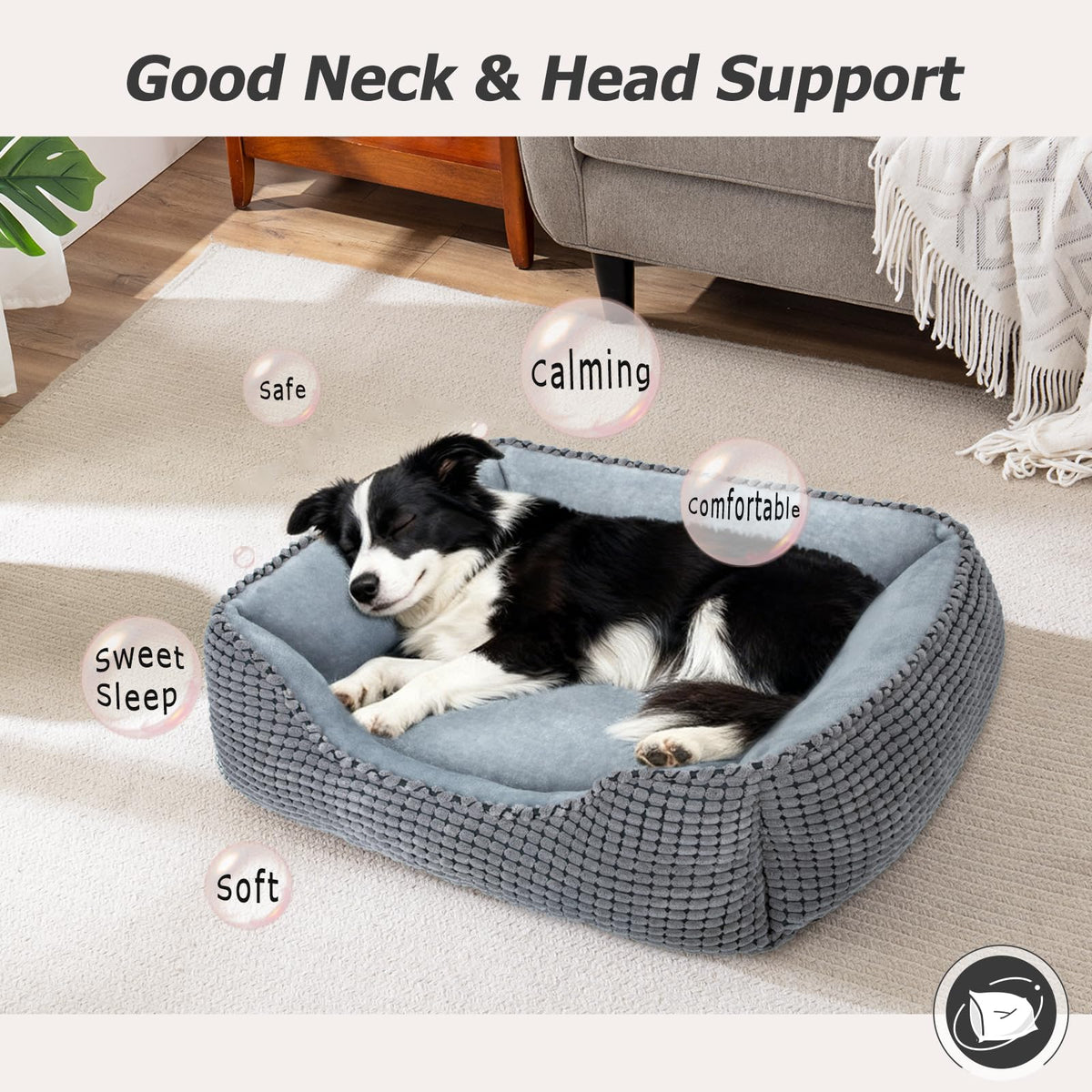 Rectangle Washable Calming Dog Bed S258540