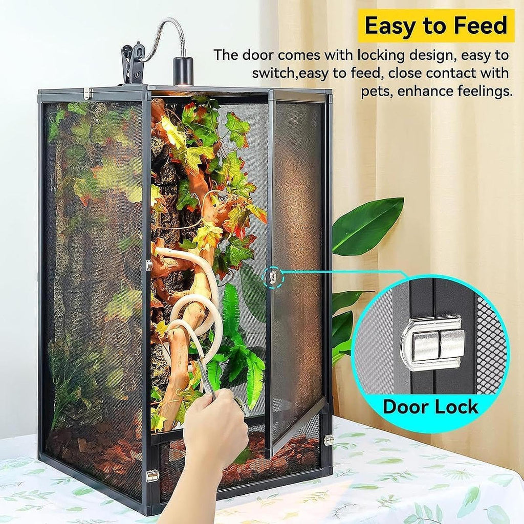 Aluminum Reptile Terrarium with Screen 45x45x80cm D529773