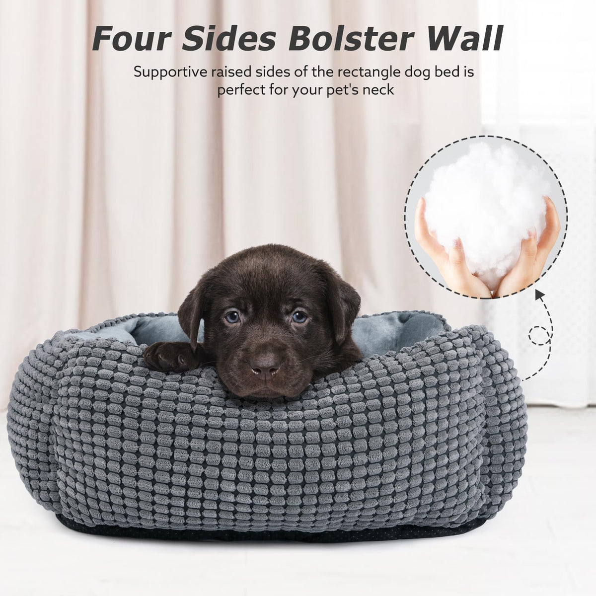 Rectangle Washable Calming Dog Bed S258540