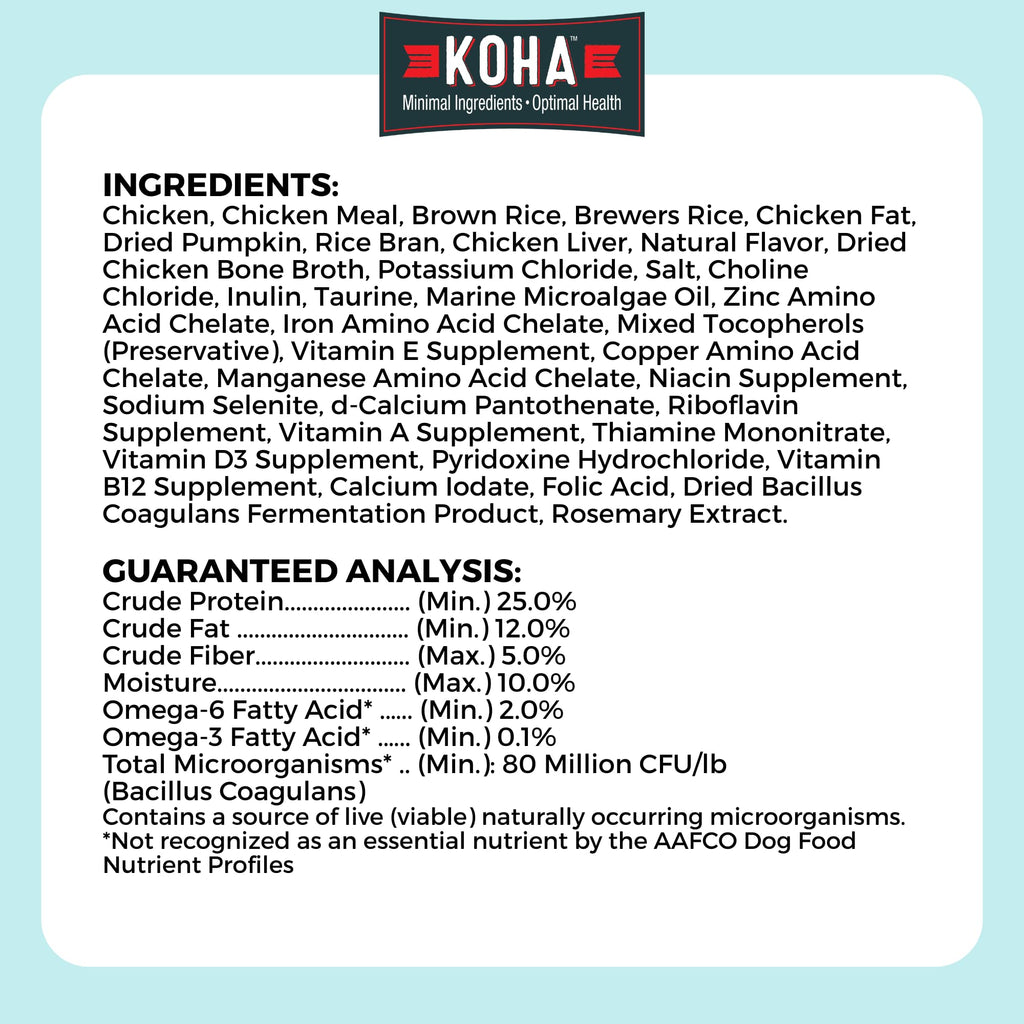 Limited Ingredient Chicken & Brown Rice Dog Food C7855