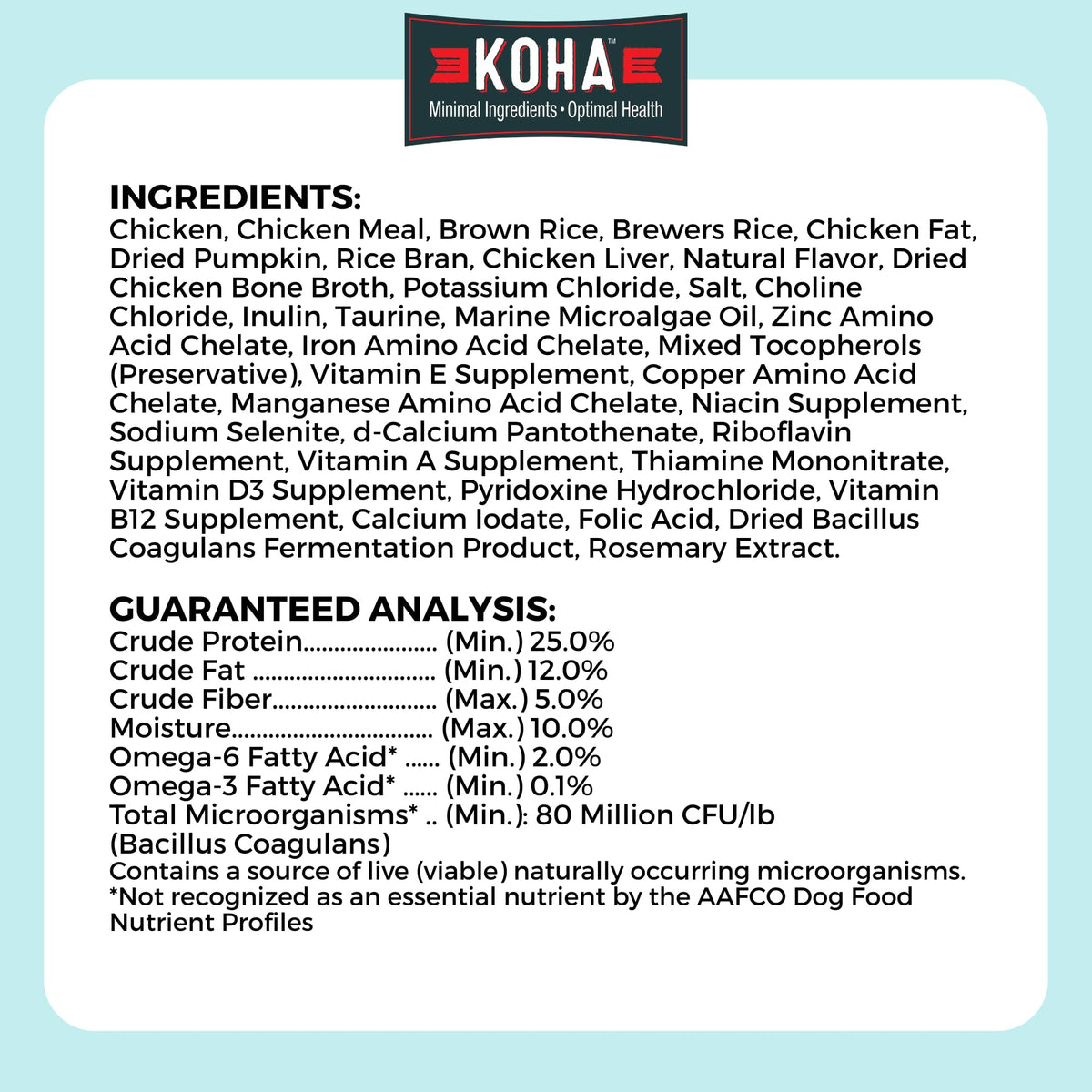 Limited Ingredient Chicken & Brown Rice Dog Food C7855