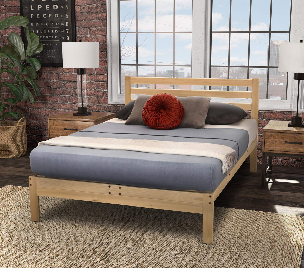California King Unfinished Wood Platform Bed A84855