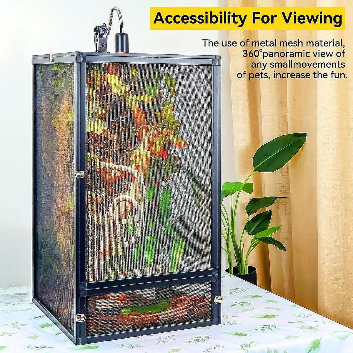 Aluminum Reptile Terrarium with Screen 45x45x80cm D529773