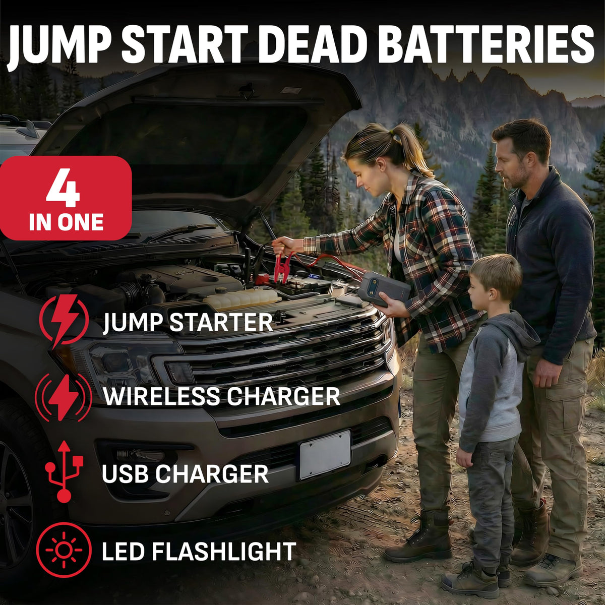 Portable Car Battery Jump Starter & Power Bank G25962