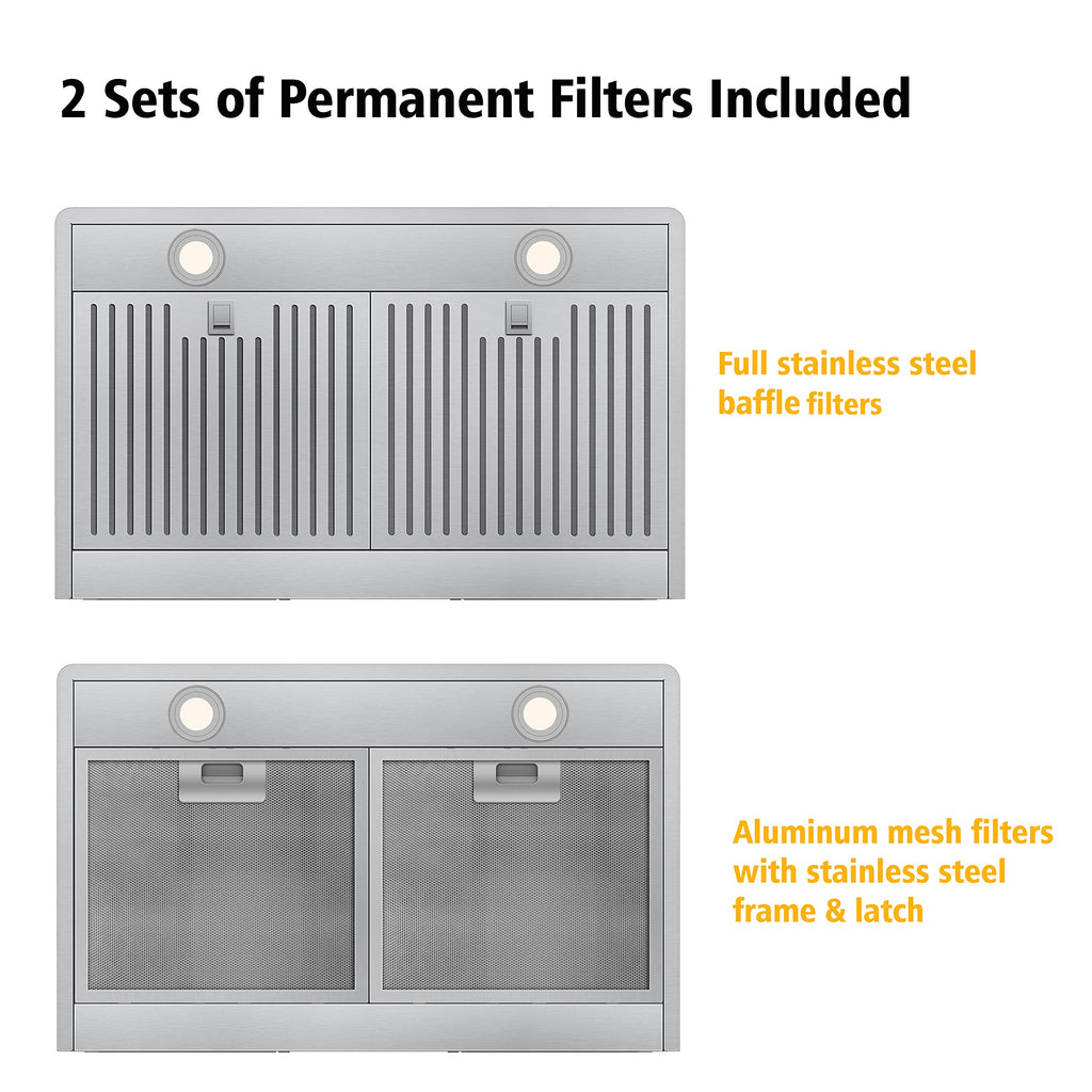 30 Inch Stainless Steel Wall Mount Range Hood F6136