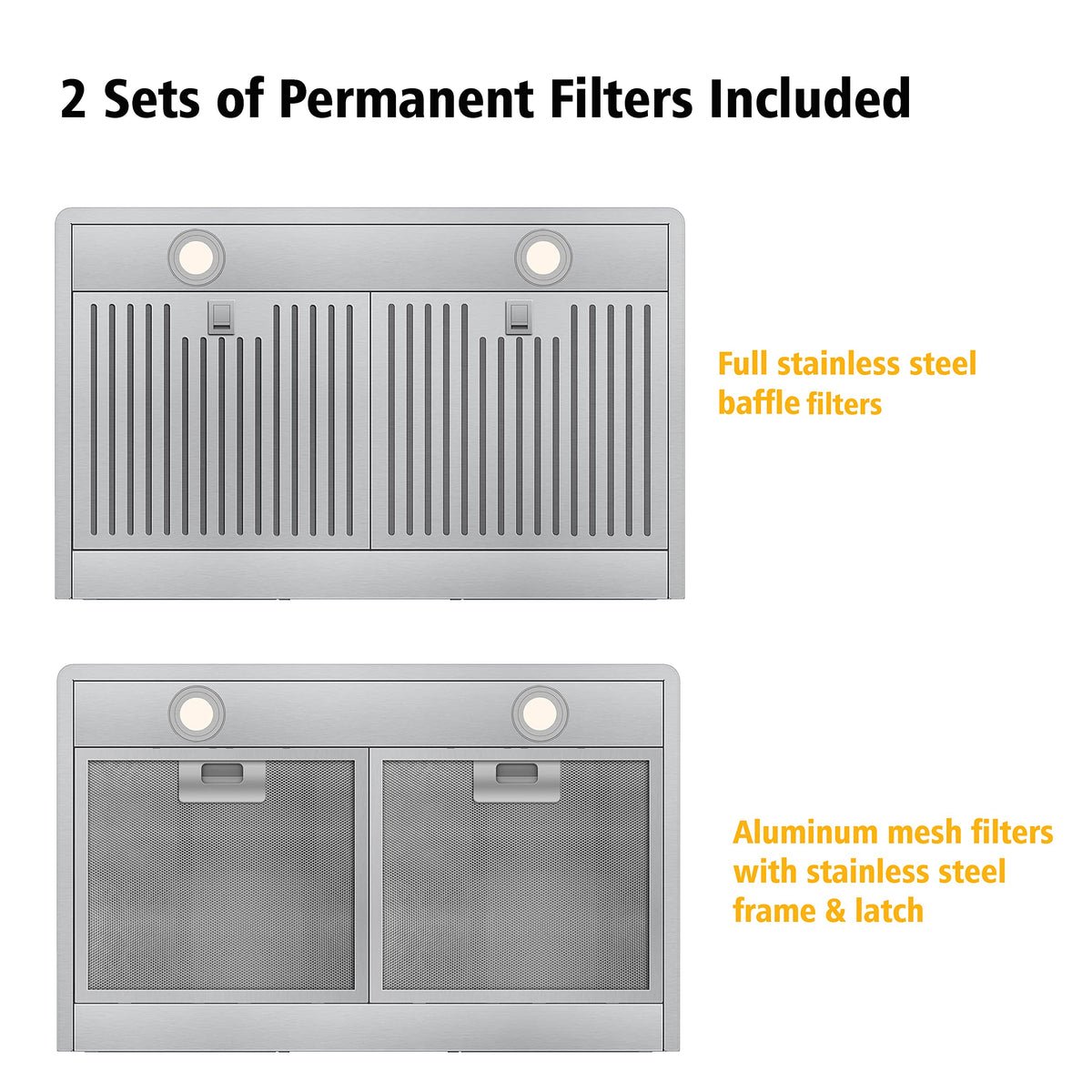 30 Inch Stainless Steel Wall Mount Range Hood F6136