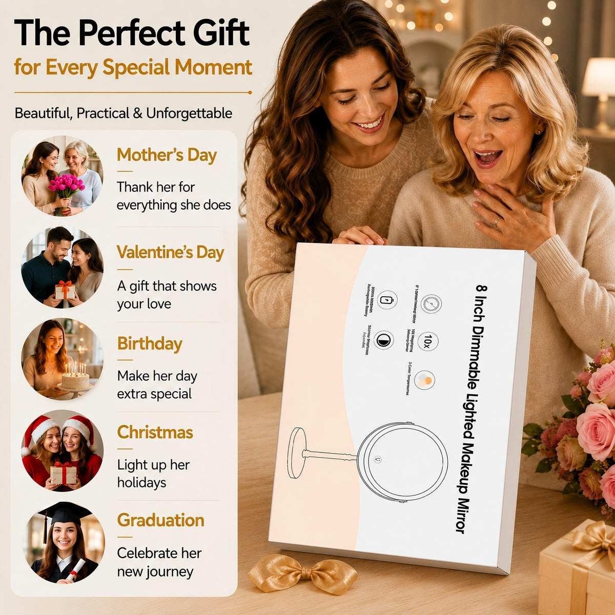 Makeup Mirror with 3 Lights R42897