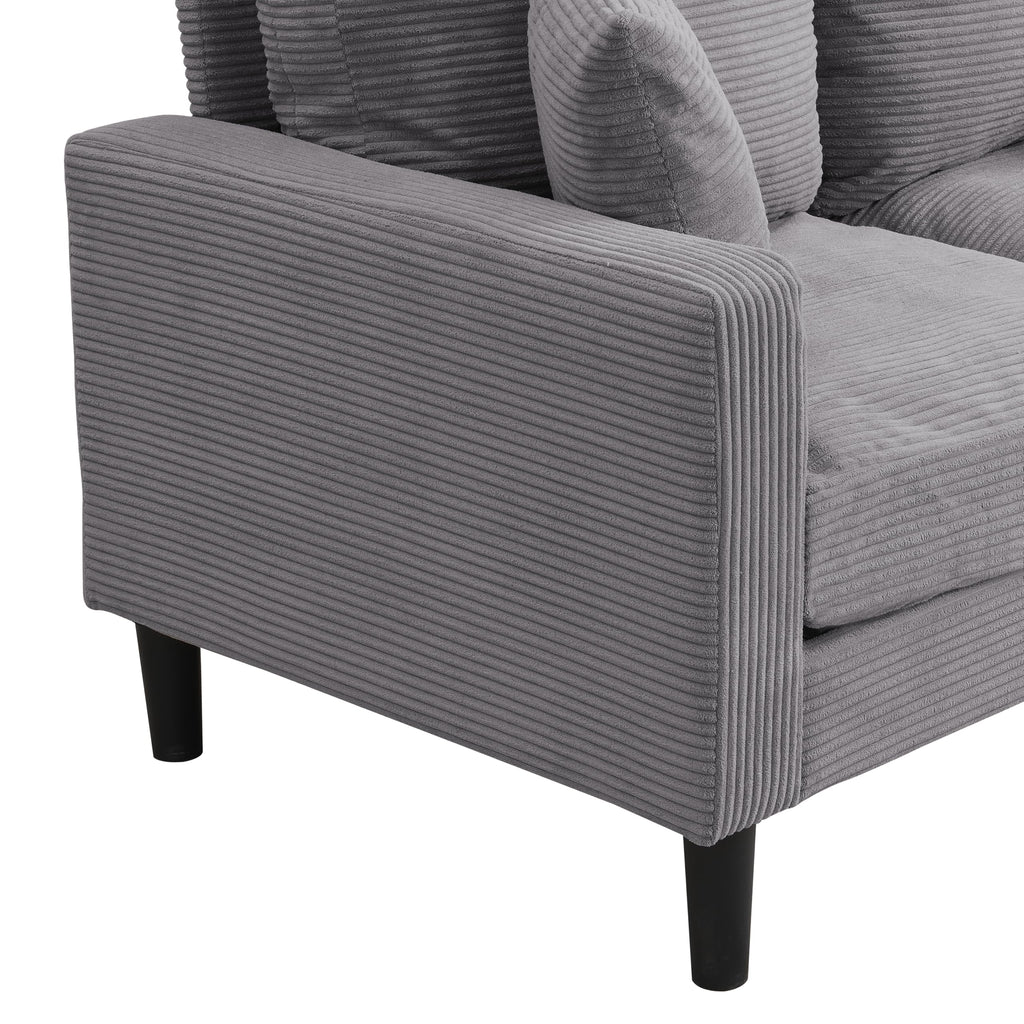Small Space Saving Light Gray 2-Seat Upholstered Sofa L2113