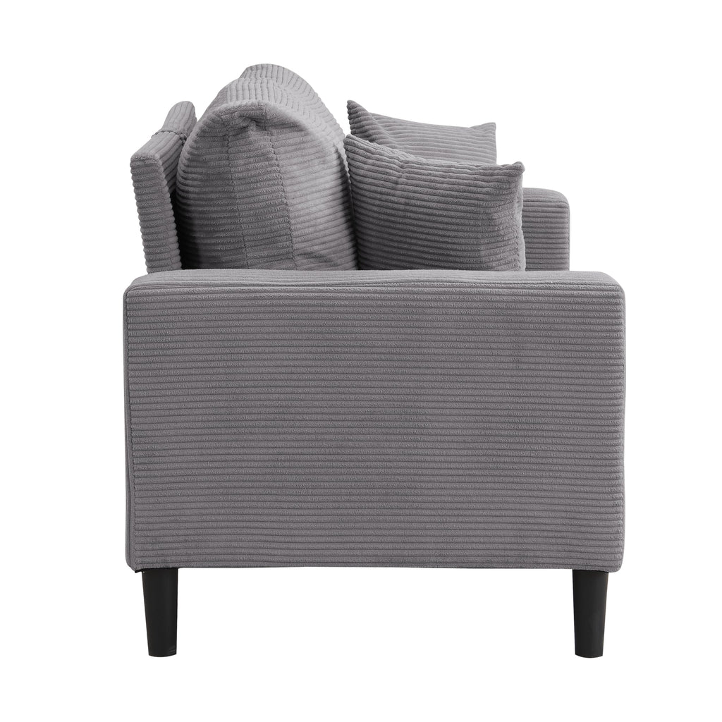 Small Space Saving Light Gray 2-Seat Upholstered Sofa L2113